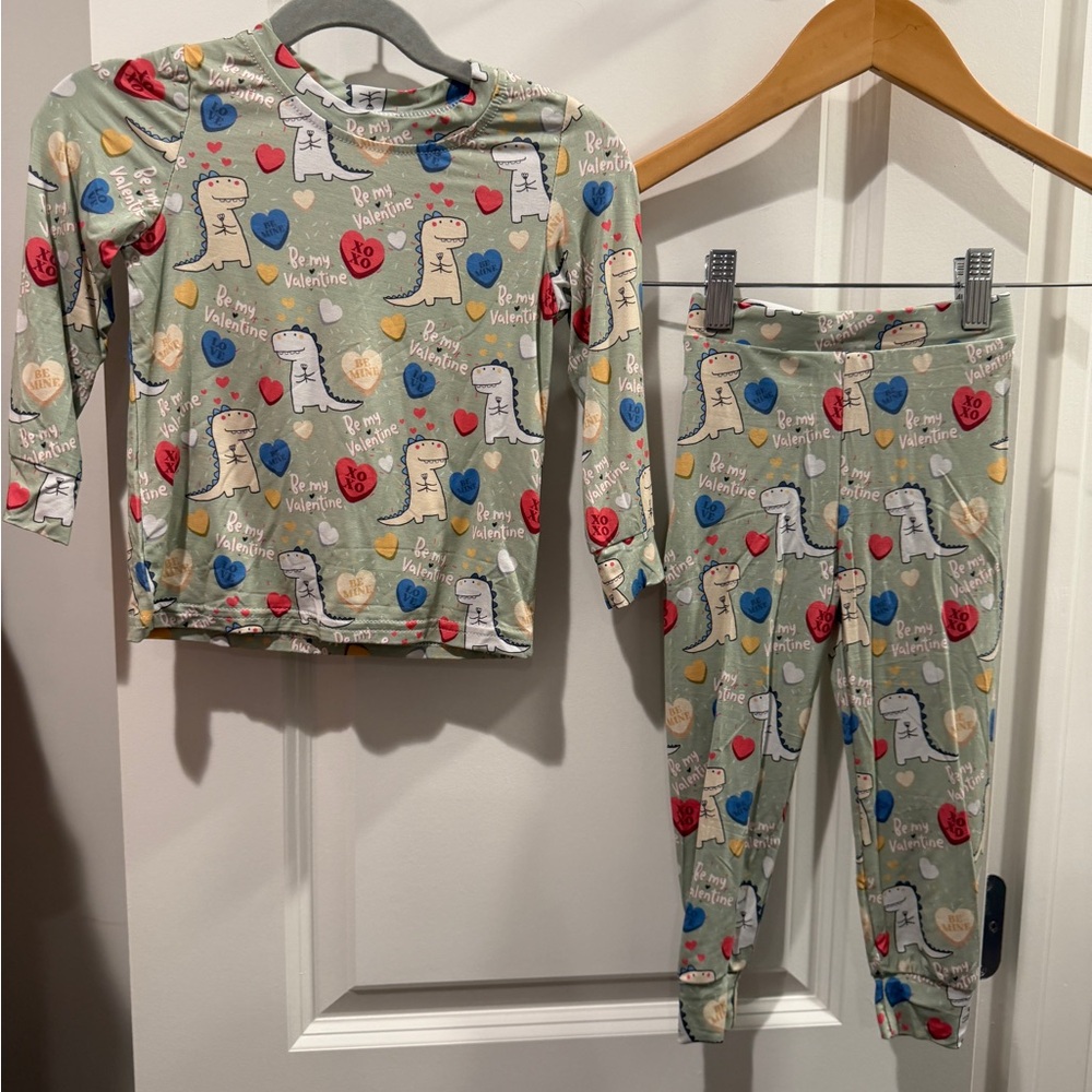 Kids bamboo Dinosaur Pajama Set  size 2T new